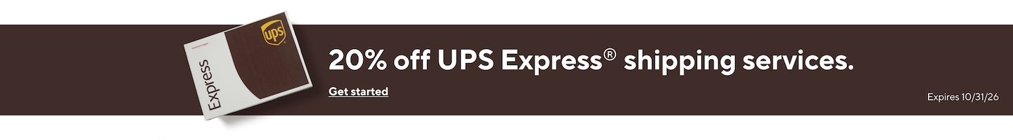 20% off UPS Express® shipping services. Get started