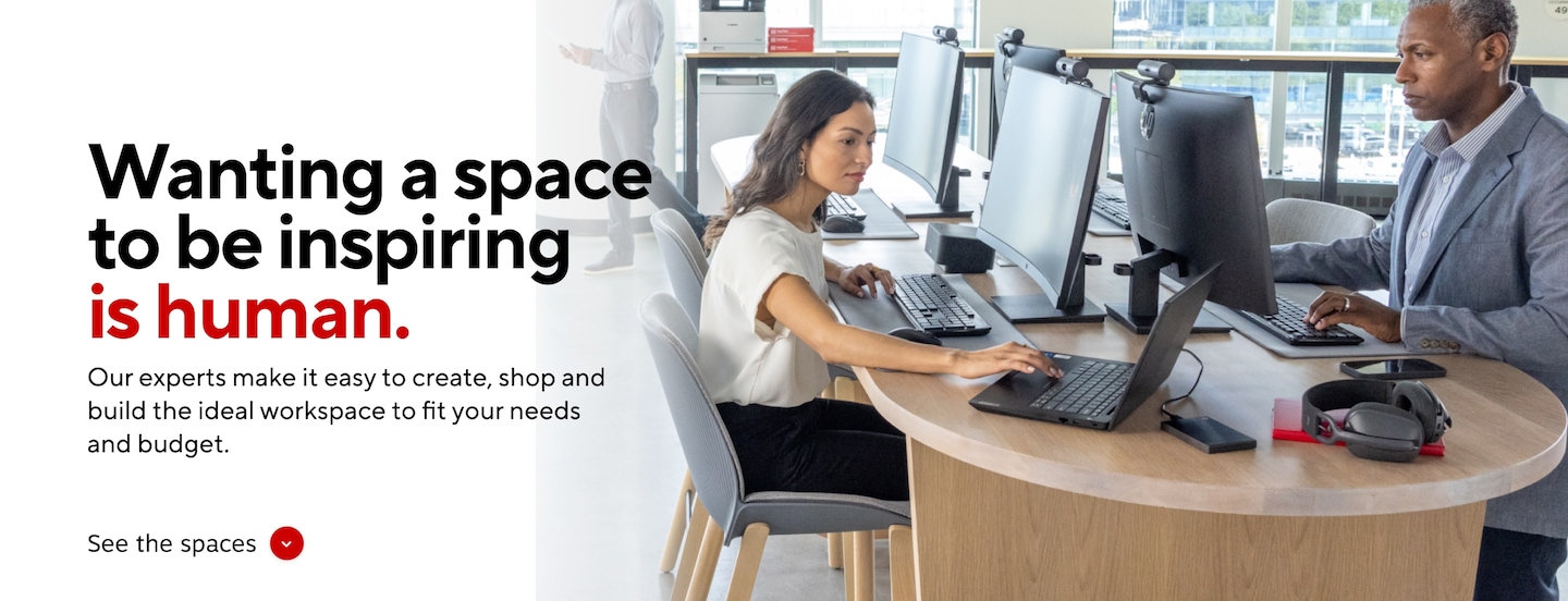 Wanting a space to be inspiring is human. Our experts make it easy to create, shop and build the ideal workspace to fit your needs and budget.