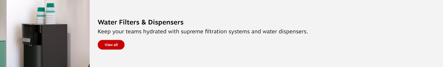 Water Filters & Dispensers. Keep your teams hydrated with supreme filtration systems and water dispensers. View all.