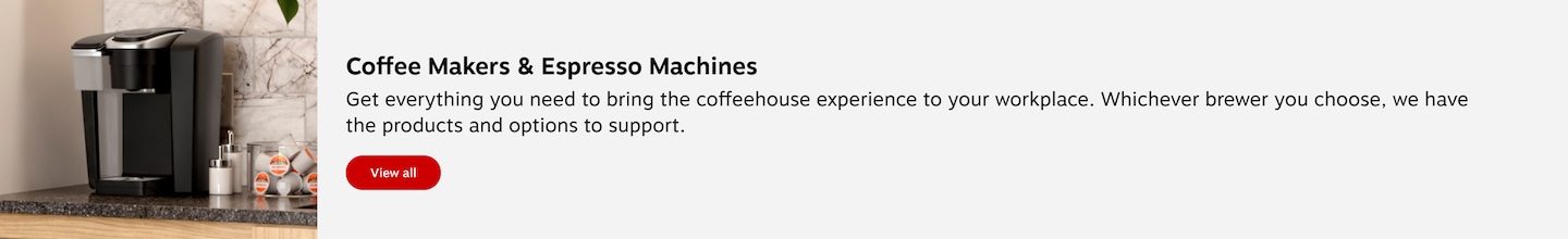 Coffee Makers & Espresso Machines. Get everything you need to bring the coffeehouse experience to your workplace. Whichever brewer you choose, we have the products and options to support. View all.