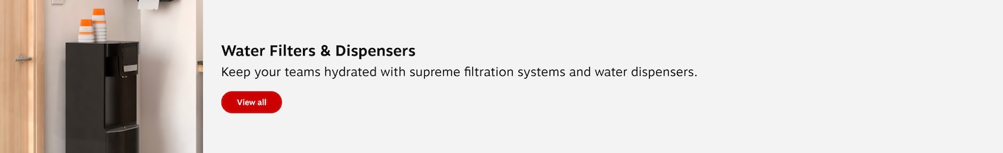 Water Filters & Dispensers. Keep your teams hydrated with supreme filtration systems and water dispensers. View all.