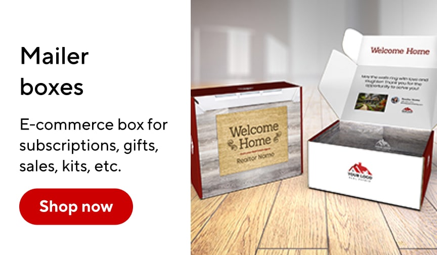 Mailer boxes. E-commerce box for subscriptions, gifts, sales, kits, etc. Shop now
