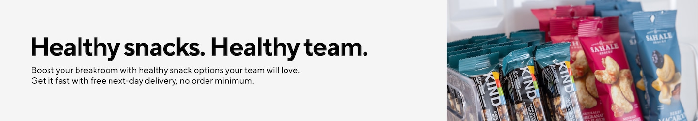 Healthy snacks. Healthy team. Boost your breakroom with healthhy snack options your team will love. Get it fast with free next-day delivery, no order minimum.