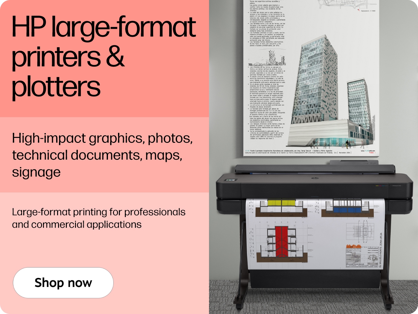 HP large-format printers & plotters High-impact graphics, photos, technical documents, maps, signage Large-format printing for professionals and commercial applications Shop now