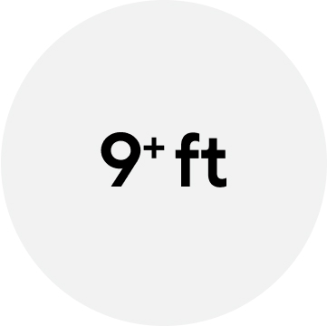 9 ft & above