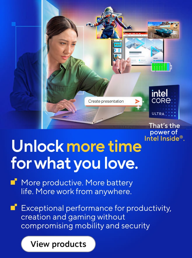 Unlock more time for what you love. More productive. More battery life. More work from anywhere. Exceptional performance for productivity, creation and gaming without compromising mobility and security.