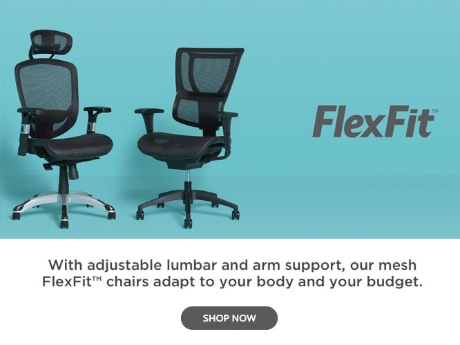 FlexFit: With adjustable lumbar and arm support, our mesh FlexFit chairs adapt to your body and your budget. Shop now
