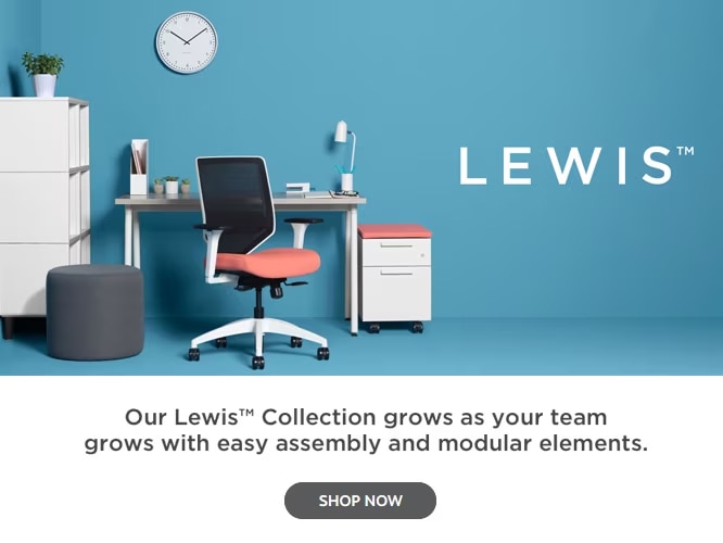 LEWIS: Our Lewis Collection grows as your team grows with easy assembly and modular elements. Shop now