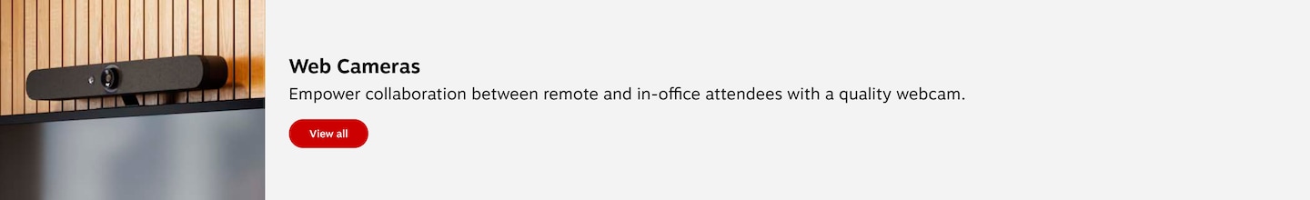 Web Cameras. Empower collaboration with remote attendees with a conference webcam. view all.