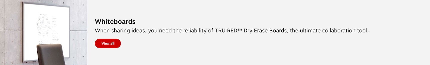 White board. When sharing, changing, and perfecting ideas, you need the reliability of TRU RED Dry erase boards, the ultimate collaboration tool. View all.