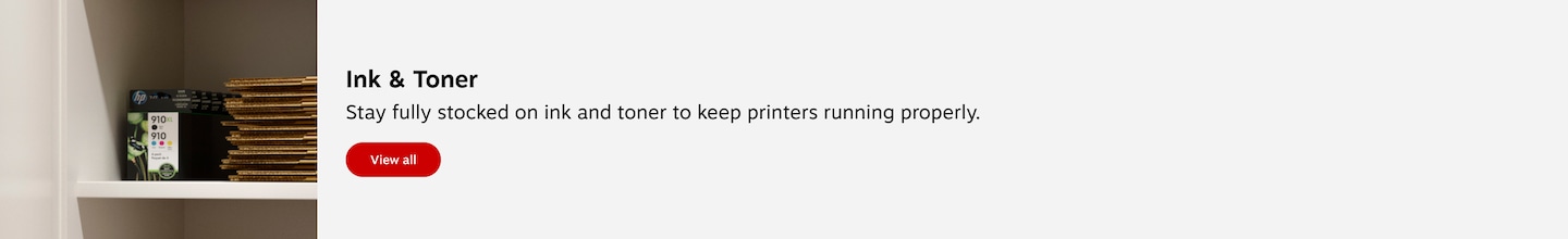 Ink/Toner. Stay fully stocked on ink and toner to keep printers running properly, and opt for high yield to help make sure you never run out. View all.