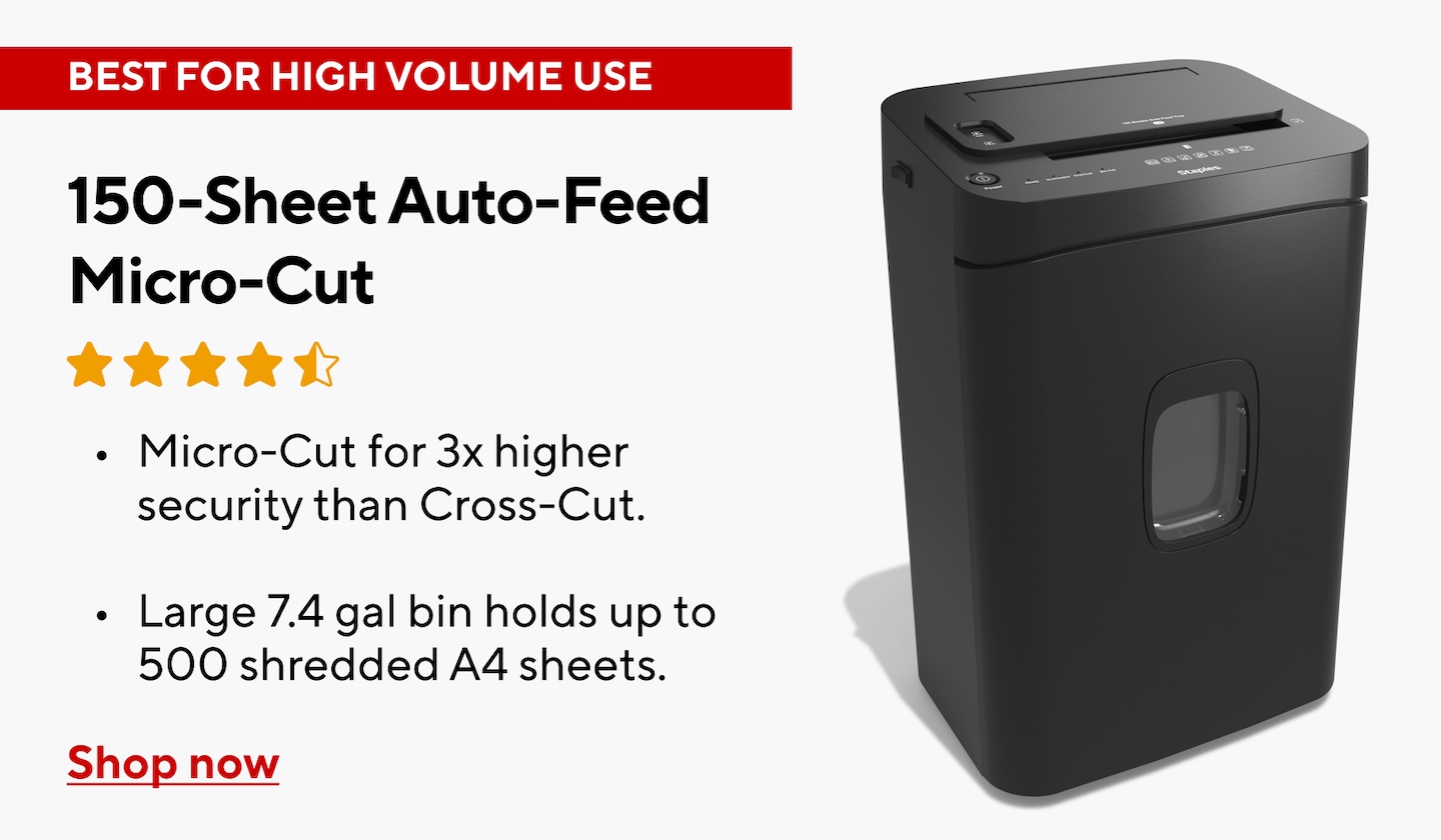 150-sheet auto-feed micro-cut