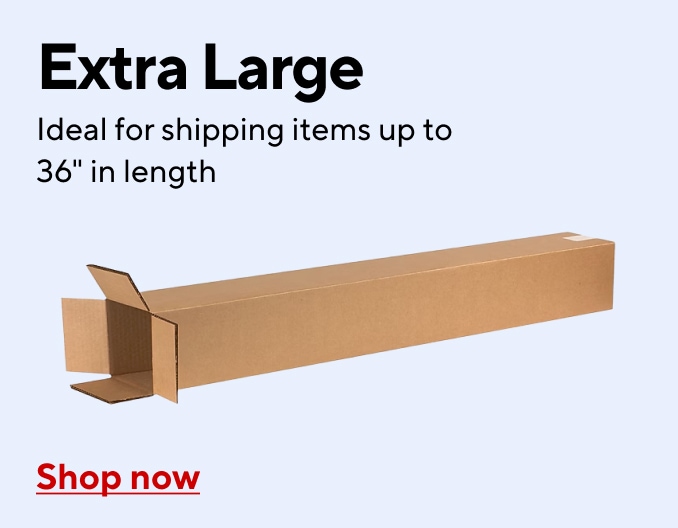 Extra Large. Ideal for shipping items up to 36" in length.