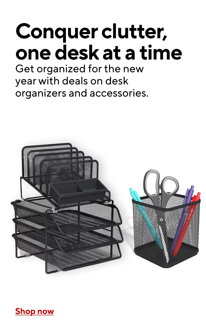 Conquer clutter, one desk at a time. Get organized for the new year with deals on desk organizers and accessories. Shop now.