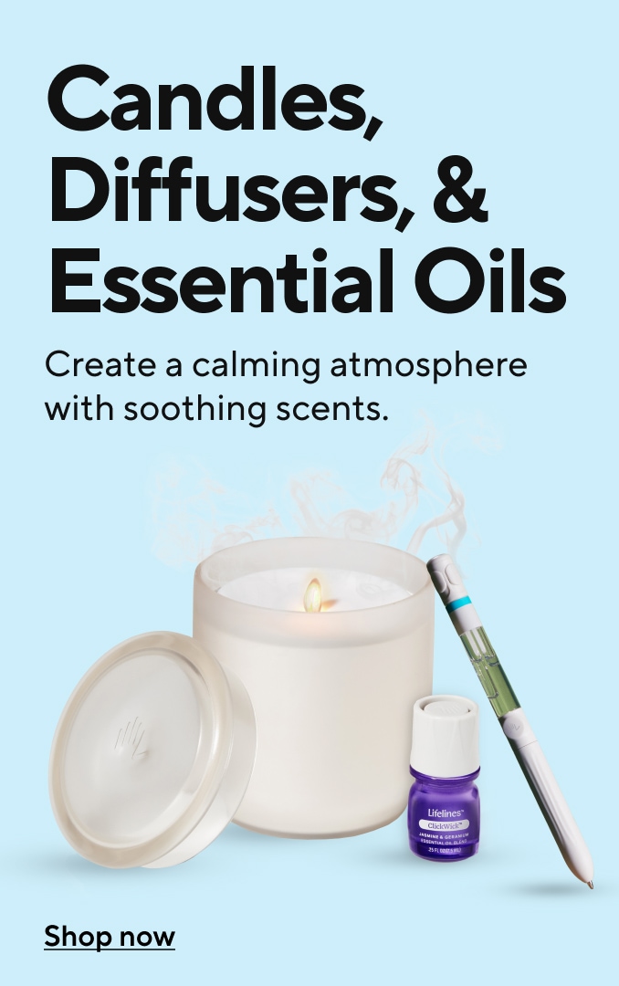Candles, Diffusers, & Essential Oils. Create a calming atmosphere with soothing scents.