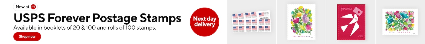 USUP Forever Postage Stamps. Available in booklets of 20 & 100 and rolls of 100 stamps. Shop now.
