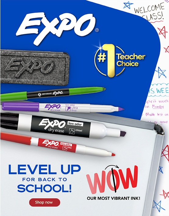 Expo®  #1 Teacher Choice. WOW OUR MOST VIBRANT INK! LEVEL UP FOR BACK TO SCHOOL. Shop now
