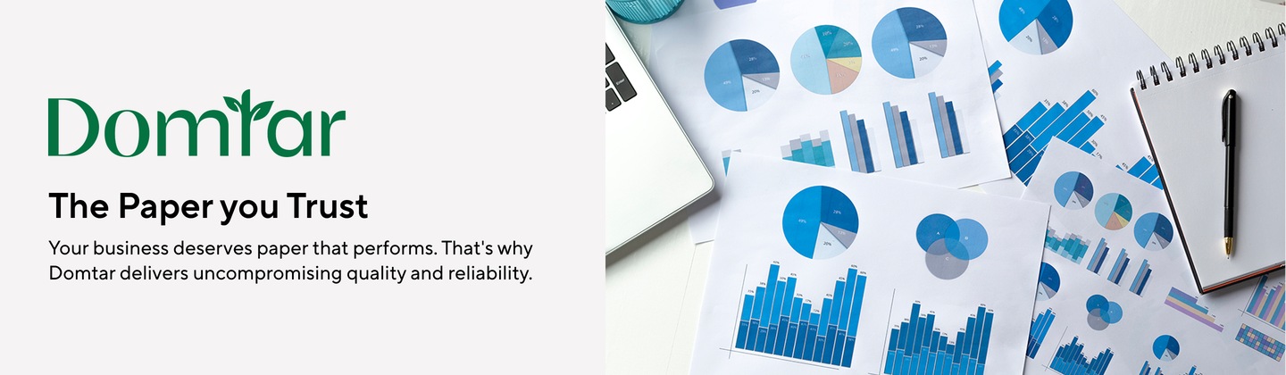 Domtar. The paper you trust. Your business deserves paper that performs. That's why Domtar delivers uncompromising quality and reliability.