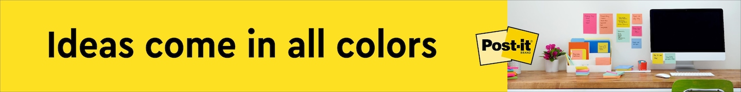 Ideas come in all colors. post it brand