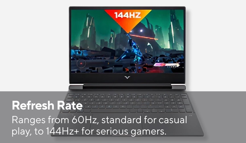 Refresh Rate Ranges from 60Hz, standard for casual gaming, and 144Hz+, for more serious gamers.