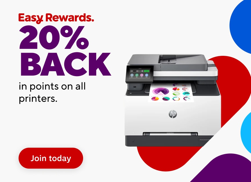 Easy Rewards. 20% BACK in points on all printers. Join today.