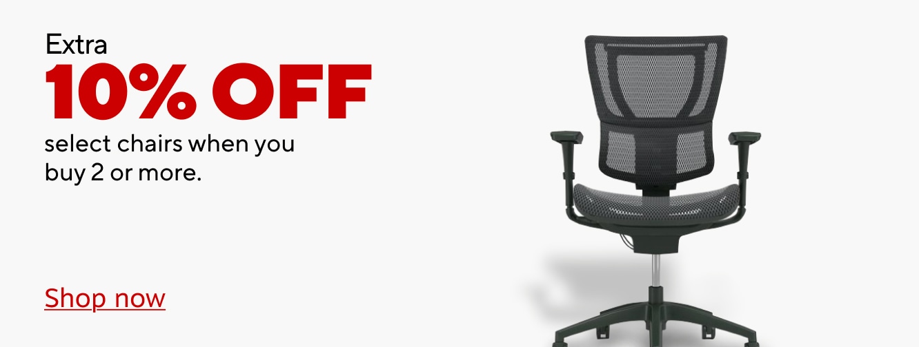 Extra 10% select chairs, desks & storage when you buy 2 or more - redeem now
