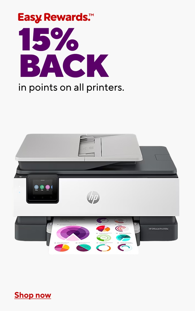 Easy Rewards. 15% back in points on all printers. Shop now.