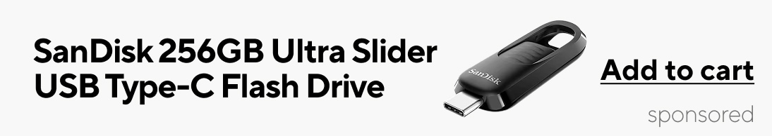 SanDisk 256GB Ultra Slider USB Type C Flash Drive. Add to cart. sponsored
