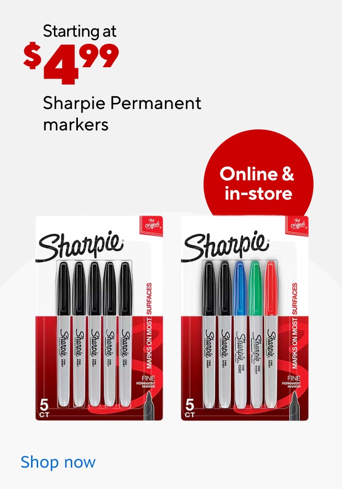 starting at $4.99 Sharpie permanent markers. Online and in store. Shop now.