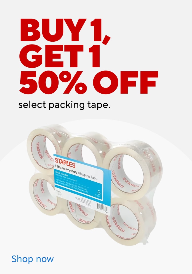 Buy 1, get 1 50% off select packing tape. Shop now.