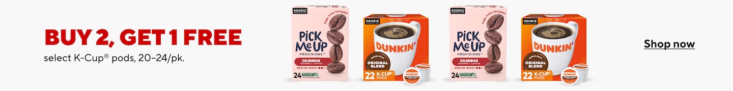 Buy 2, get 1 free select k-cup pods, 20-24/pk. shop now