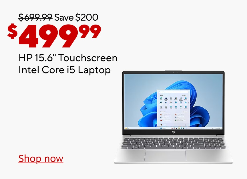 Was $699.99. Save $200. $499.99 HP 15.6" Touchscreen Intel Core i5 Laptop. Shop now.