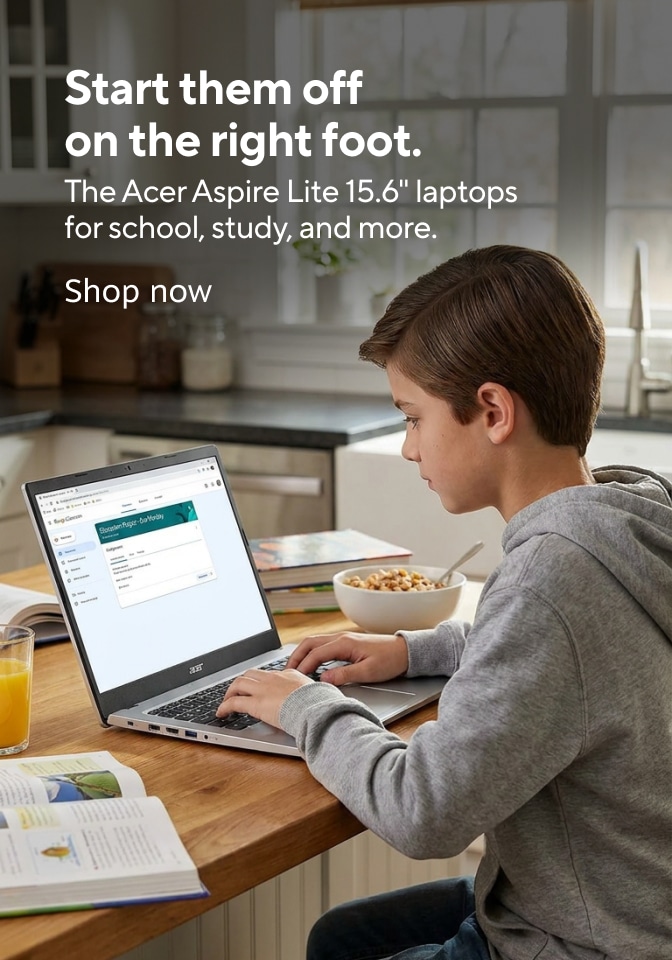 Start them off on the right foot. The Acer Aspire Lite 15.6-inch laptops for school, study, and more. Shop now.