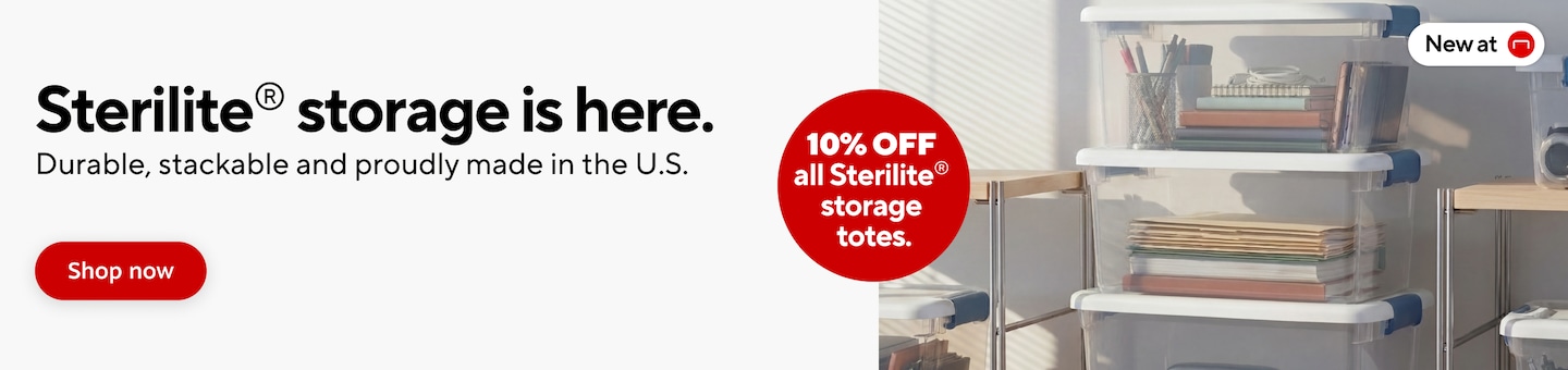 New at Staples. Sterilite storage is here. Durable, stackable and proudly made in the U.S. 10% off all Sterilite storage totes. Shop now