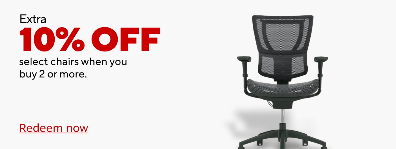 Extra 10% select chairs, desks & storage when you buy 2 or more - redeem now