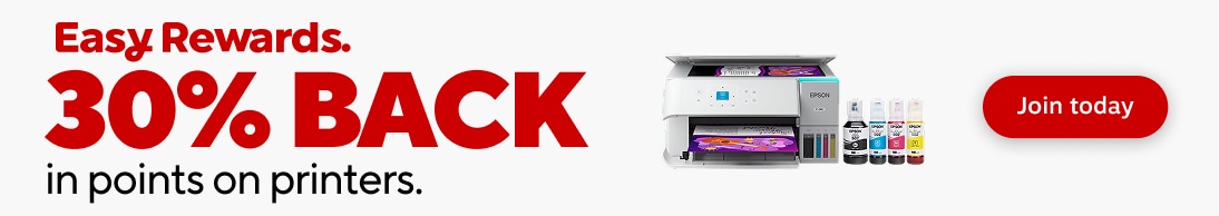Easy Rewards. 30 percent BACK in points on printers. Join today.