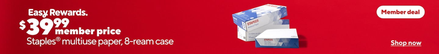 Easy Rewards Only $39.99 member price Staples multiuse paper, 8-ream case Shop now