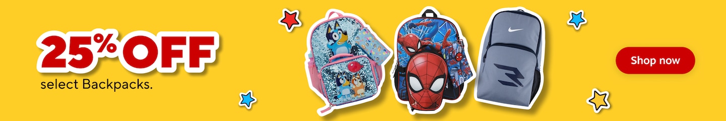 25 percent off select Backpacks. Shop now