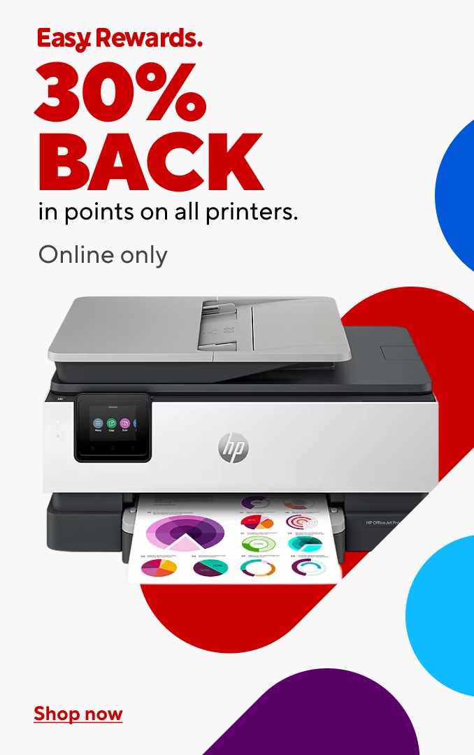 Easy Rewards. 30% back in points on all printers. Online only. Shop now.