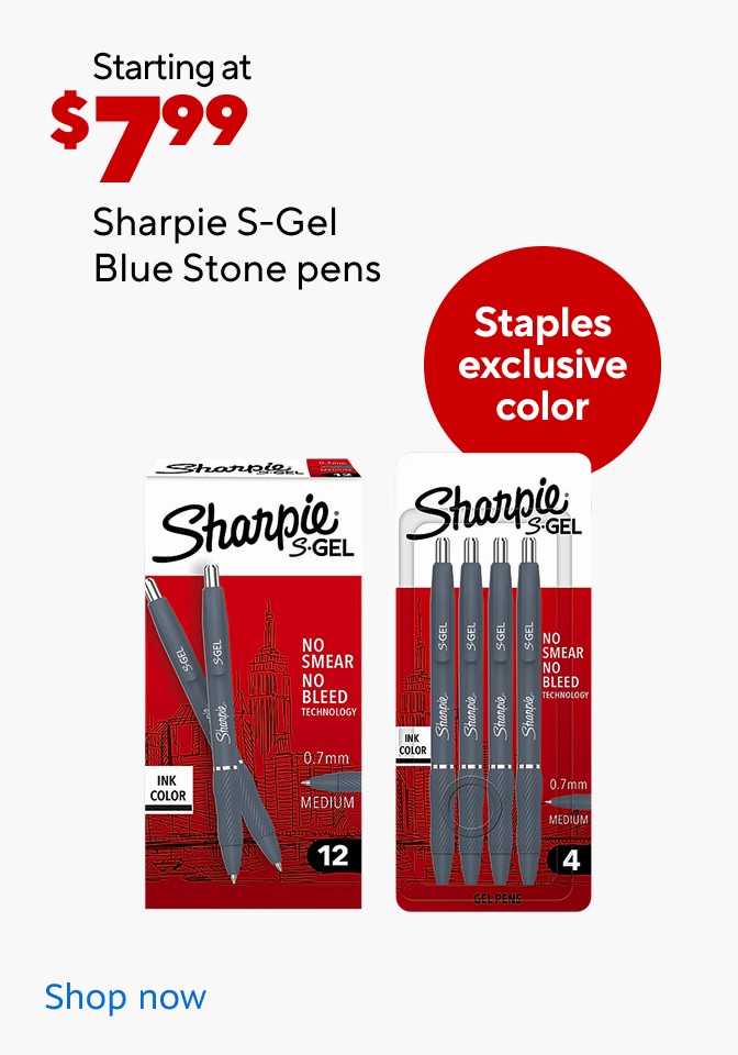 Starting at $7.99 sharpie s-gel blue stone pens
