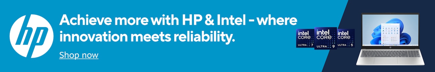 Achieve more with HP - where innovation meets reliability. Image of HP laptop. Shop now.