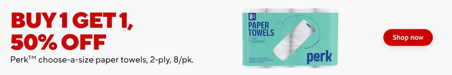 buy 1 get 1 50% off perk choose a size paper towels. Shop now.