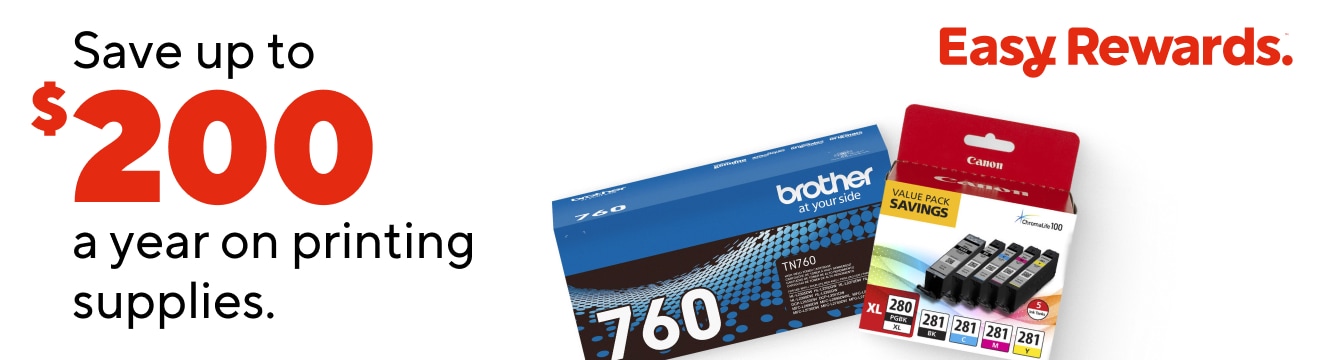 Save up tp $200 a year on printing supplies. Easy Rewards