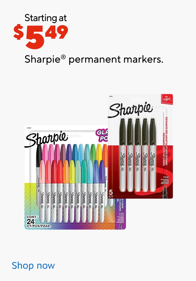 Starting at 5.49 Sharpie Permanent Markers