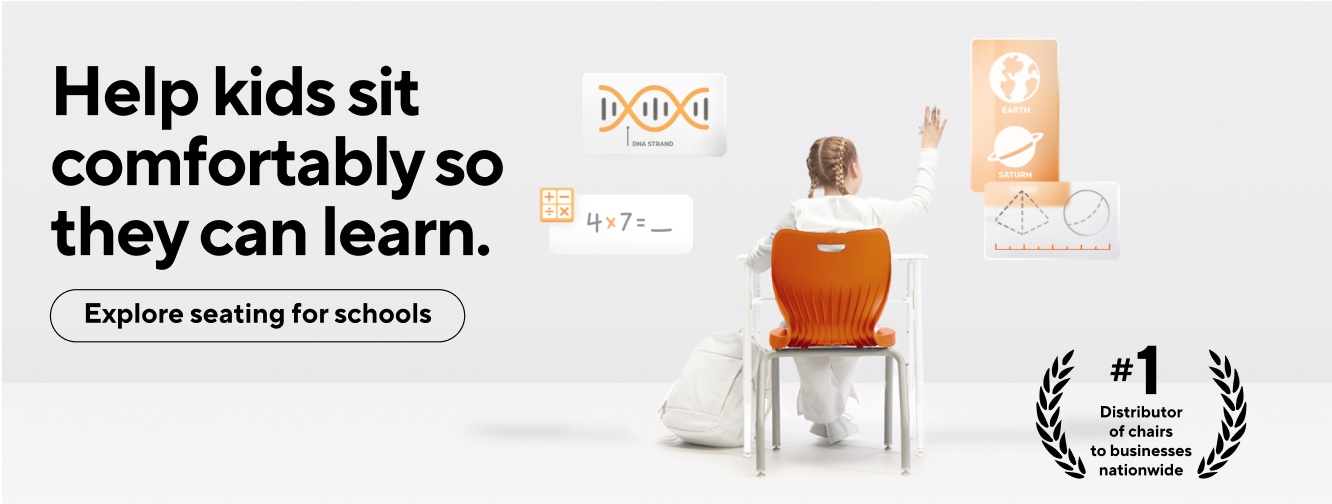 Help kids sit comfortably so they can learn. Explore seating for schools. #1 distributor of chairs to businesses nationwide.