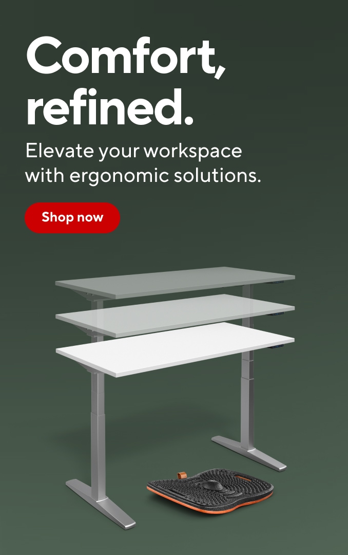 Comfort, refined. Elevate your workspace with ergonomic solutions. Shop now.