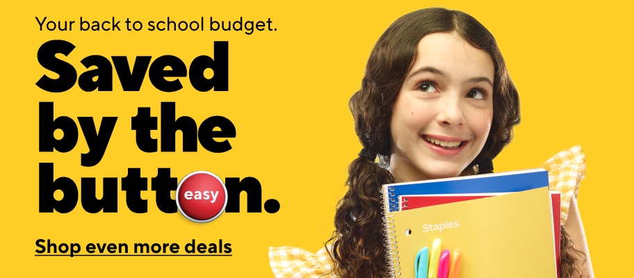 Your back to school budget. Saved by the button. Shop even more deals