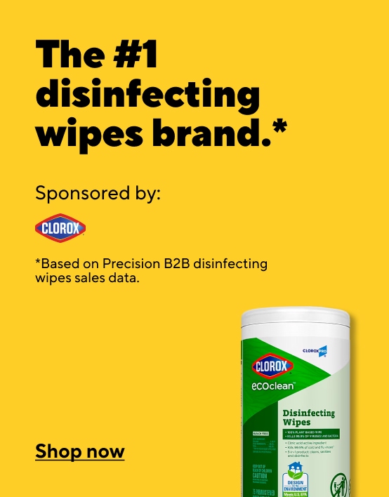 The #1 disinfecting wipes brand.* Sponsored by: Clorox. *Based on precision B2B disinfecting wipes sales data. Shop now.