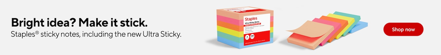 Bright idea? Make it stick. Staples sticky notes, including the new Ultra Sticky. Shop now.