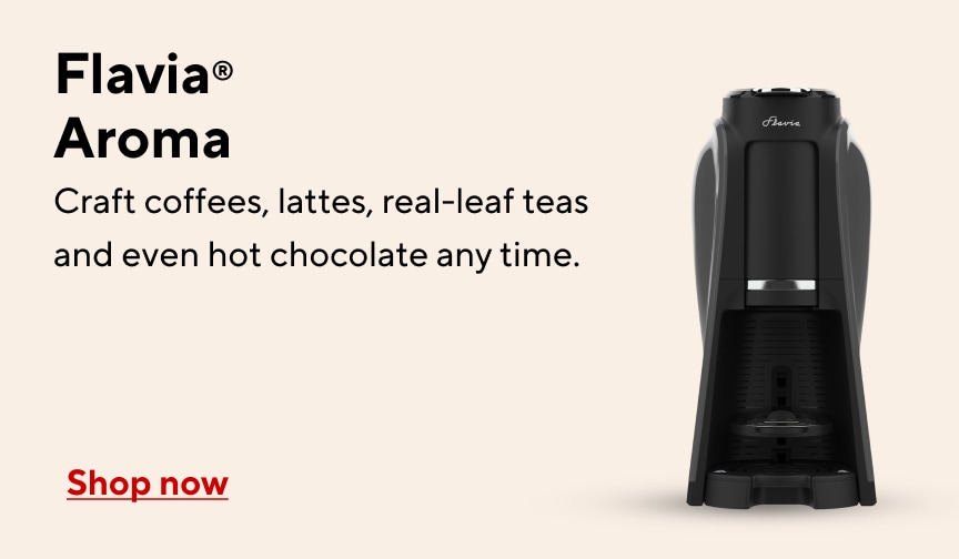 Flavia Aroma. Craft coffees, lattees, real leaf teas, and even hot chocolate any time. Shop now.